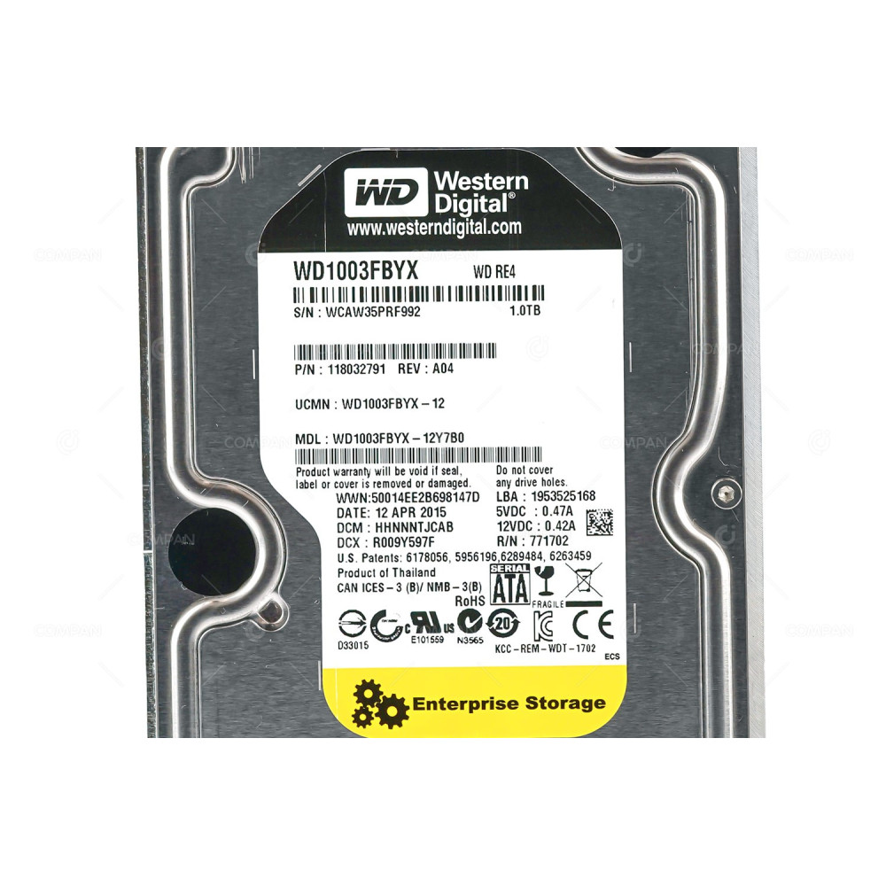 005032948 EMC HARD DRIVE 1TB 7.2K 6G SATA 3.5 LFF HOT-SWAP